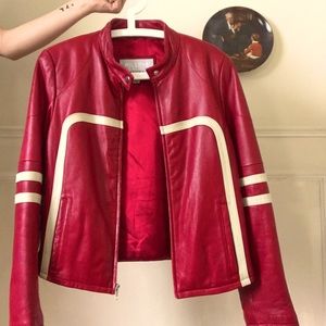 100% Genuine Leather Red Wilson Jacket